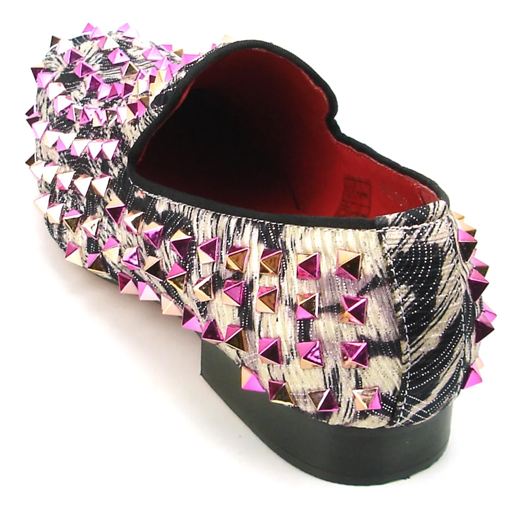 FI-7496 Multi Color Spikes Slip on Loafer Fiesso by Aurelio Garcia