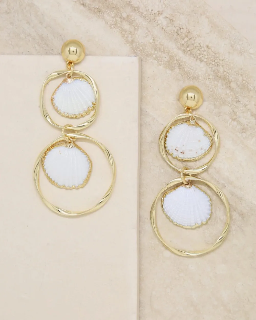 FINAL SALE Ettika Beach Please Shell Statement Earrings