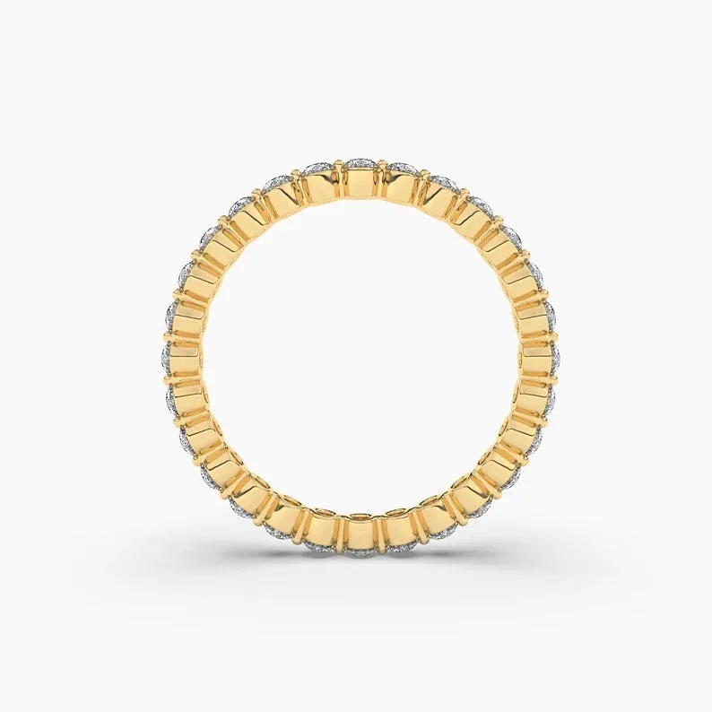 Floating Bubble Prong Set Moissanite Stackable Eternity Ring