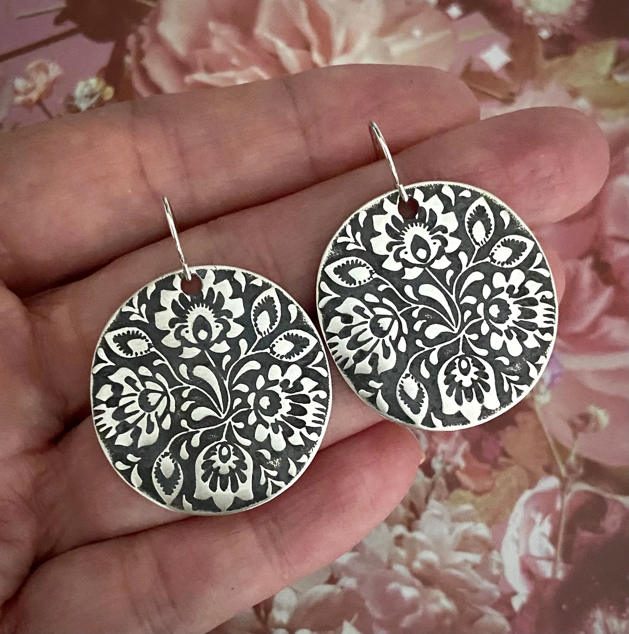 Floral Disc Earring