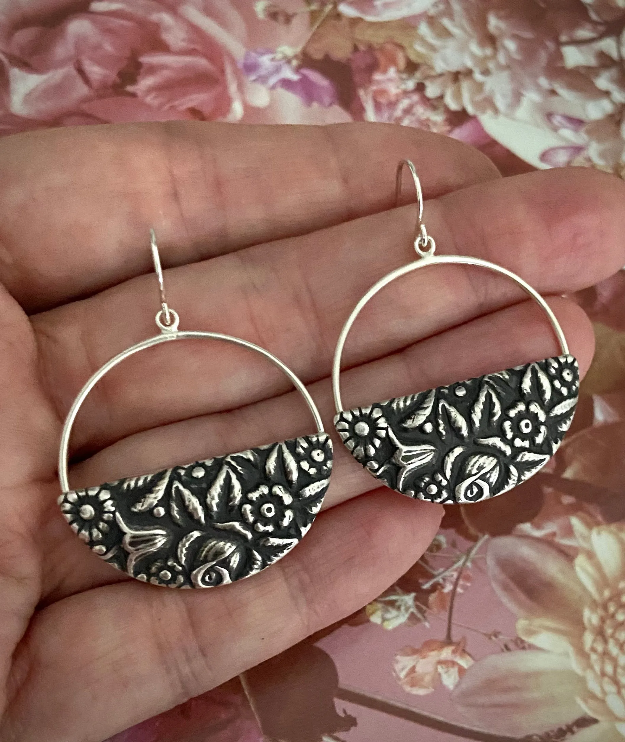 Floral Garden Hoop Earring
