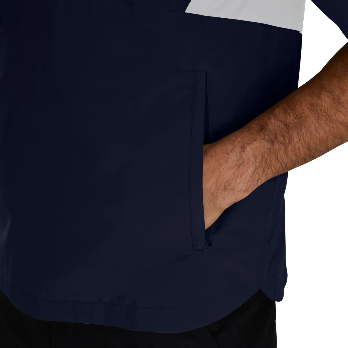 Footjoy Men's HydroLite X Short Sleeve Rain Shirt - NAVY / WHITE