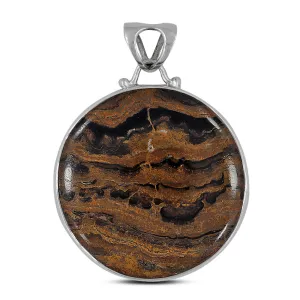 Fossilized Stromatolites Silver Pendant