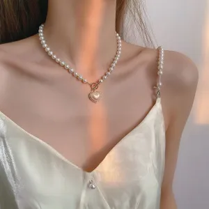 Freshwater Pearl Heart Pendent Necklace For Women Jewelry