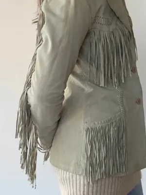 Fringe leather jacket
