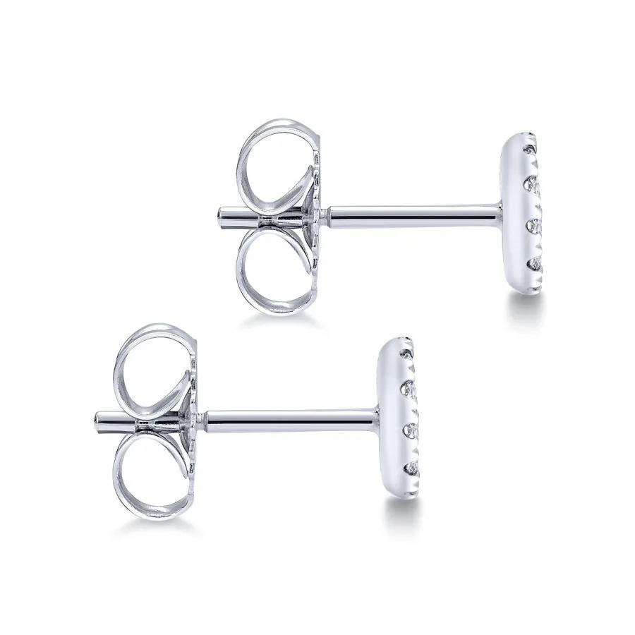 Gabriel & Co. - EG12967W45JJ - 14K White Gold Round Pave Diamond Stud Earrings