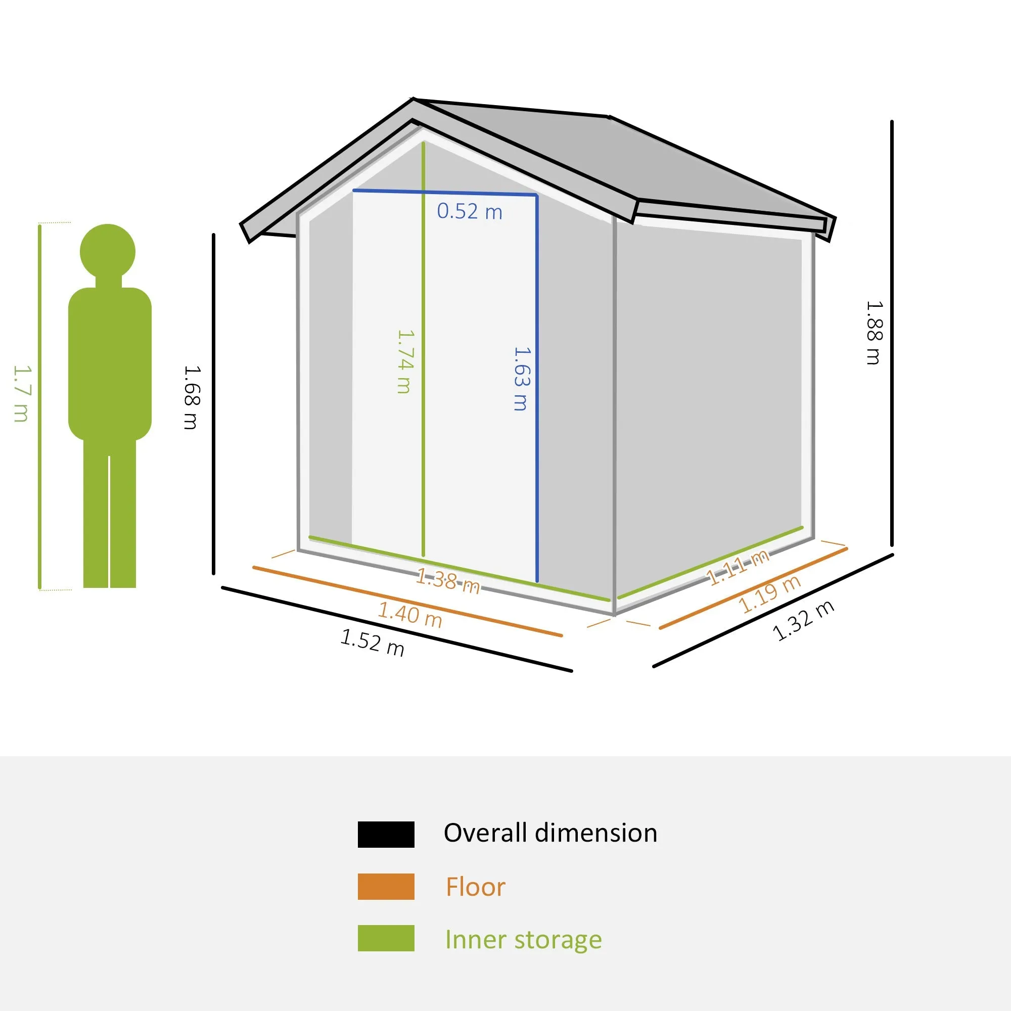 Galvanised 5 x 4' Single Door Reverse Apex Shed Steel Grey by Steadfast