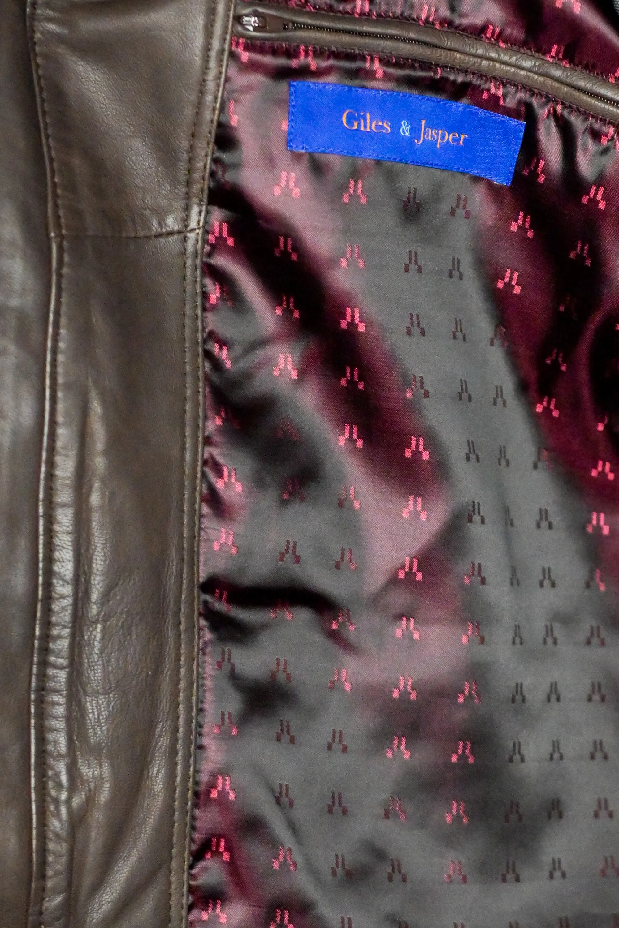 Giles & Jasper Leather Hip Length Jacket