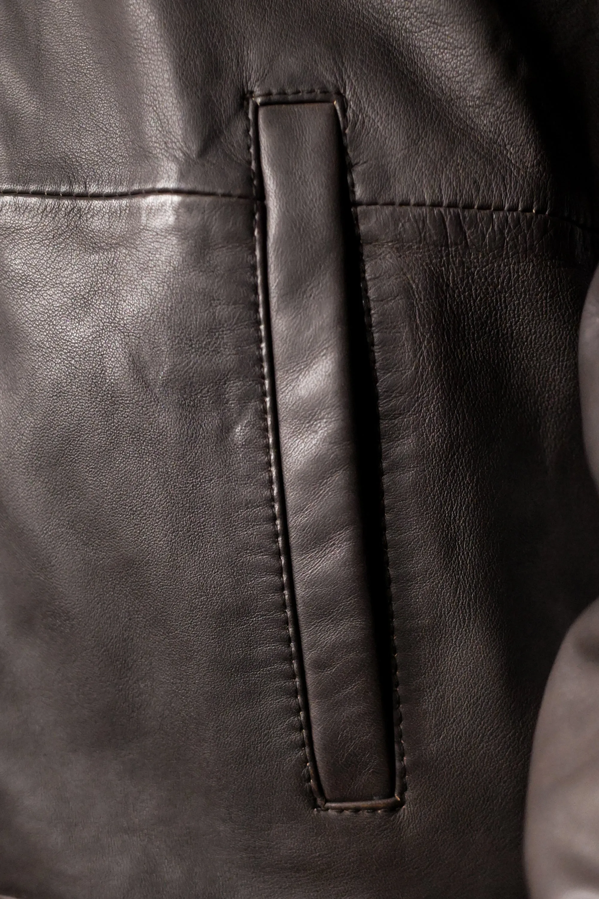 Giles & Jasper Leather Hip Length Jacket