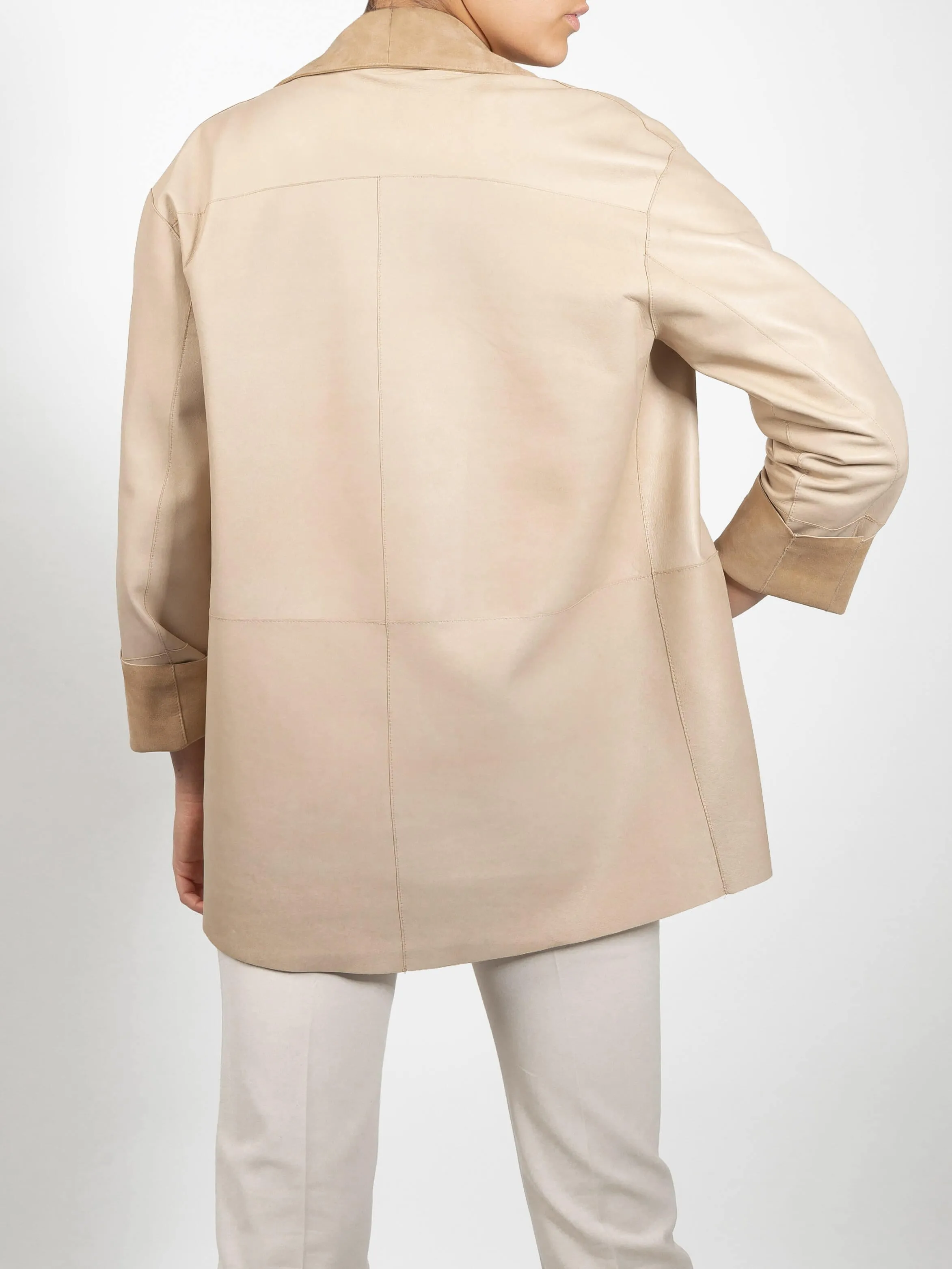 Giulia Reversible Italian Lambskin Suede Shirt Jacket