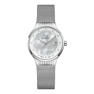 Glock Women's Stainless Steel Diamond Quartz Watch Silver/Mother of Pearl GW-28-1-18