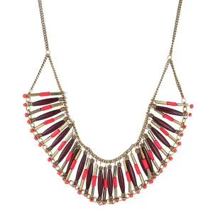 GOLD CORAL AND BURGUNDY BEADS  NECKLACES #N10558 (SD4)