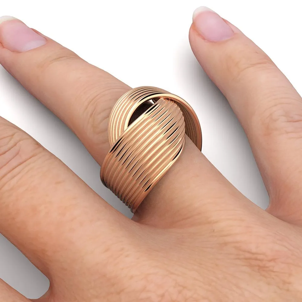 Gold Embrace Ring Modern and Classic Shape
