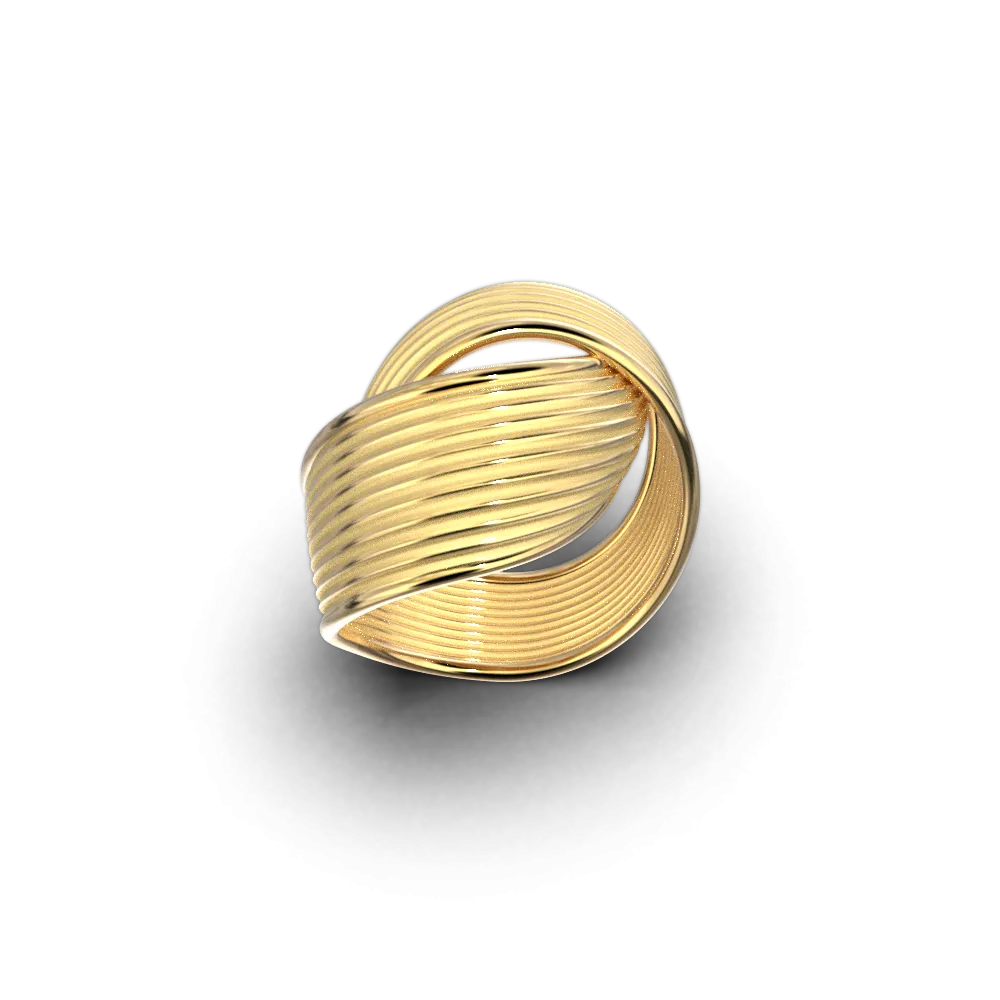 Gold Embrace Ring Modern and Classic Shape