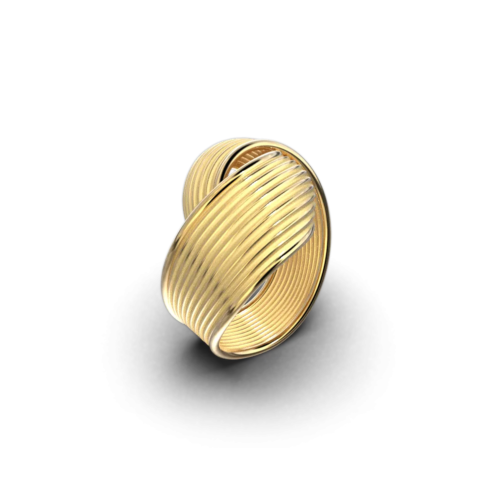Gold Embrace Ring Modern and Classic Shape
