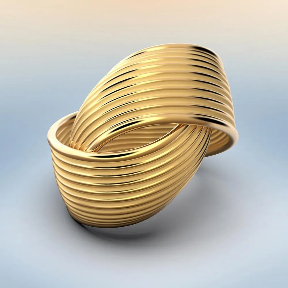 Gold Embrace Ring Modern and Classic Shape