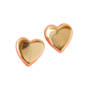 Gold Heart Statement Earrings