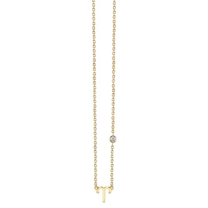 Gold Plated Sterling Silver Zodiac Necklace with Bezel Set Diamond