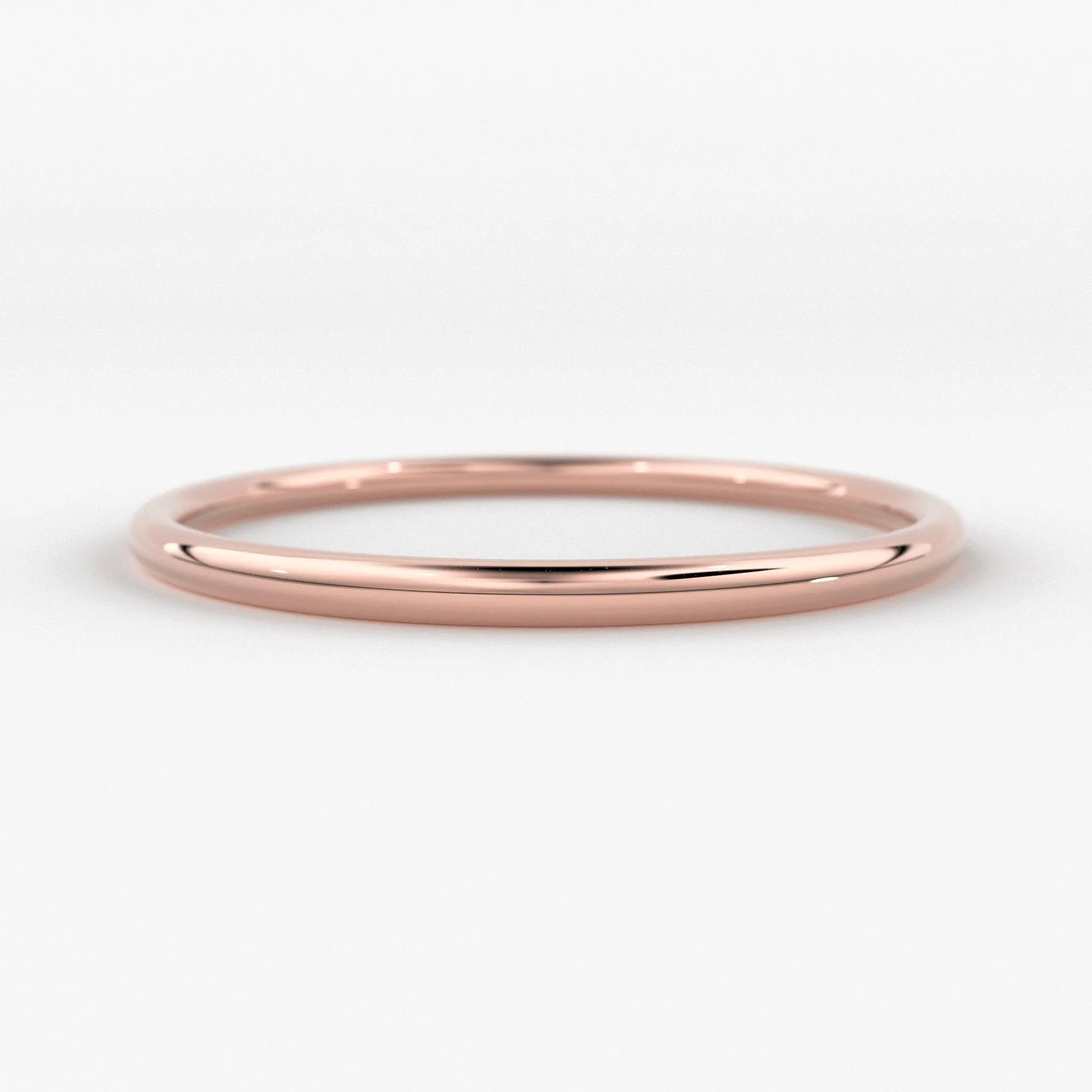 Gold Ring / 18K Solid Gold Round Wedding Band / 1.5 MM Yellow Gold Ring / Dainty Stacking Ring / Simple Delicate Ring / Thin wedding band