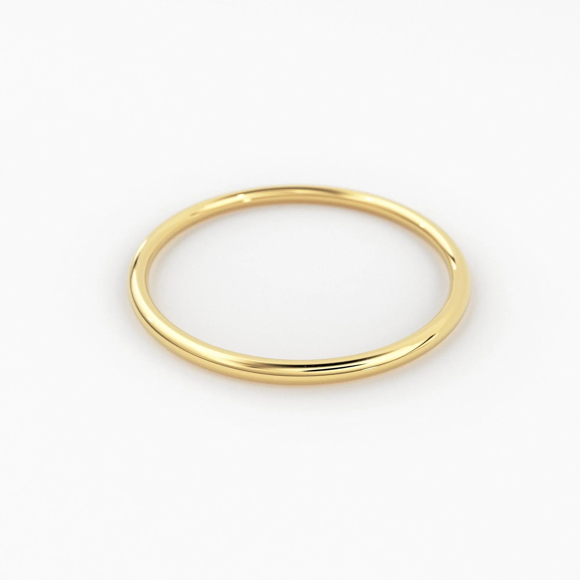 Gold Ring / 18K Solid Gold Round Wedding Band / 1.5 MM Yellow Gold Ring / Dainty Stacking Ring / Simple Delicate Ring / Thin wedding band