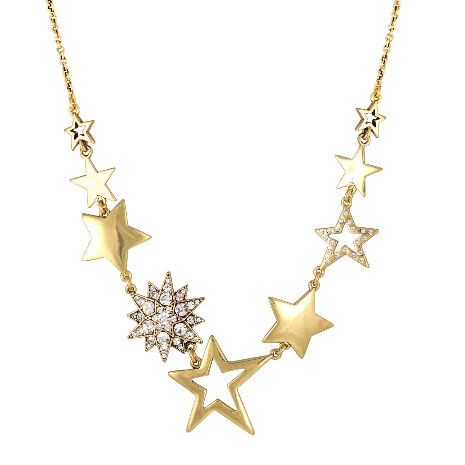 GOLD STAR CRYSTAL  NECKLACES #200GD1201 (5B1)