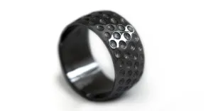 Golf ball ring- unique black wedding band
