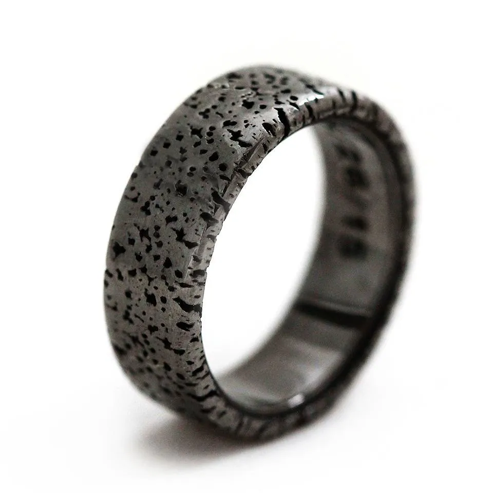 Gorgonzola- black and silver wedding band