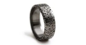 Gorgonzola- black and silver wedding band