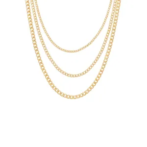Graduated Triple Cuban Chain Necklace