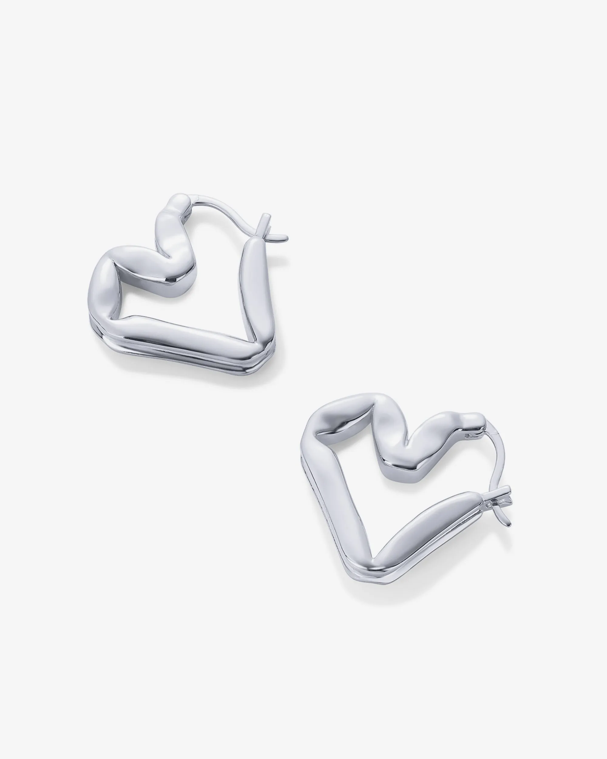Graphic Heart Hoop Earrings