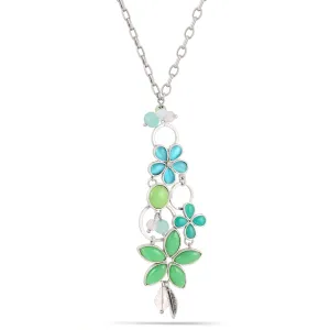 GREEN FLOWER  NECKLACES #228AQ1401 (1F14)