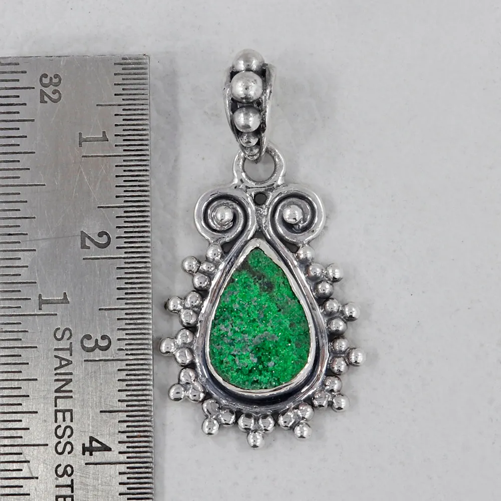 Green Uvarovite Silver Pendant