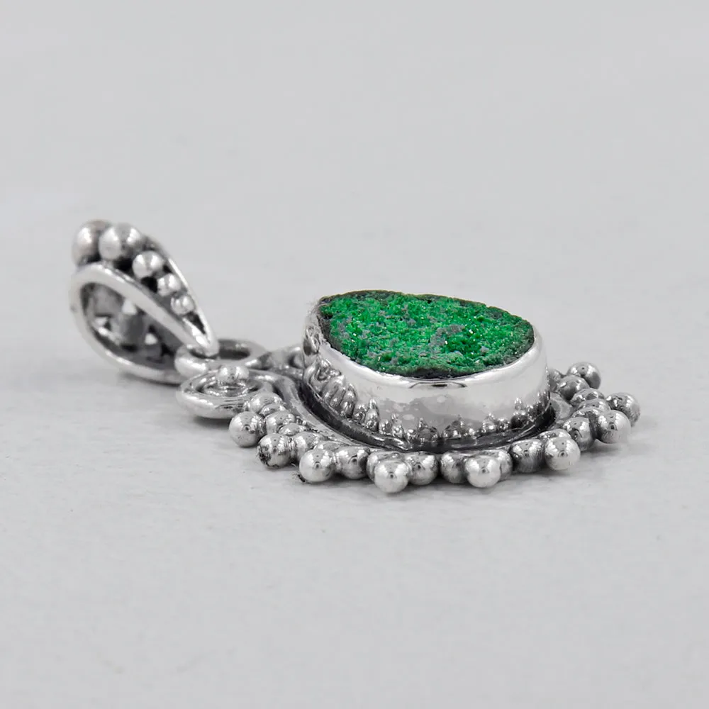 Green Uvarovite Silver Pendant