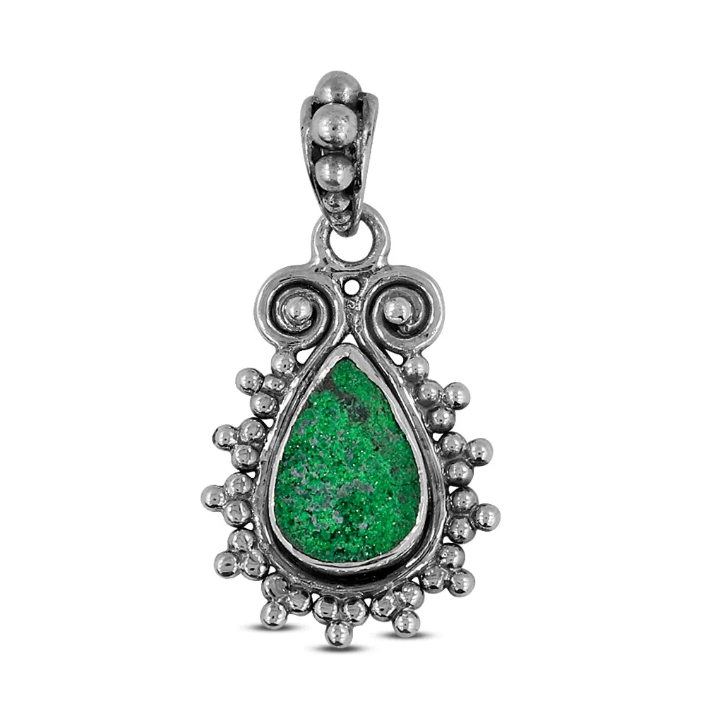 Green Uvarovite Silver Pendant