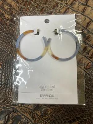 Grey Brown Kathryn Resin Statement Hoop Earrings