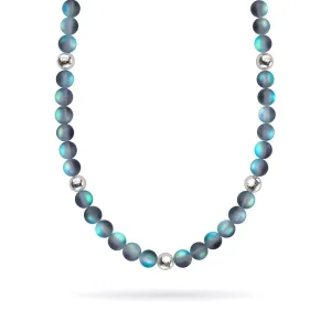 Grey | Silver | Mermaid Glass Statement Necklace