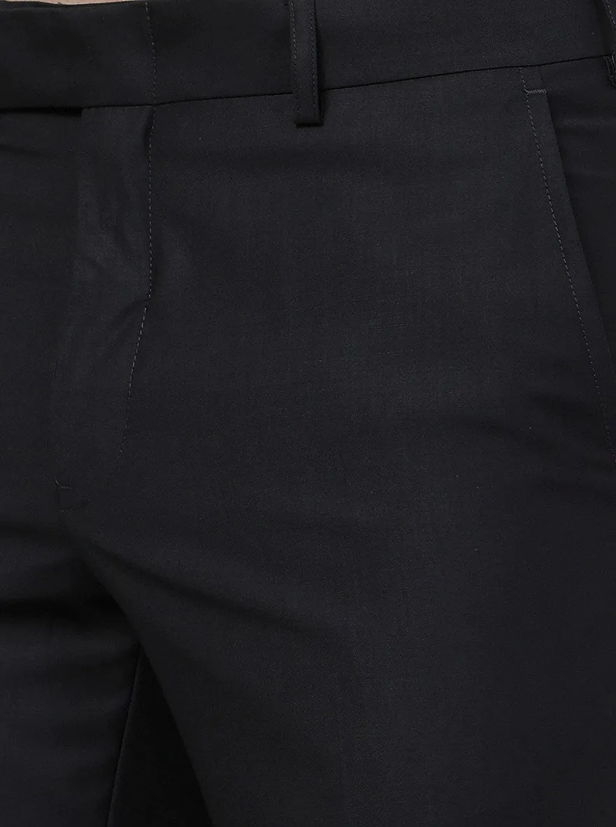 Grey Solid Slim Fit Formal Trouser | Metal