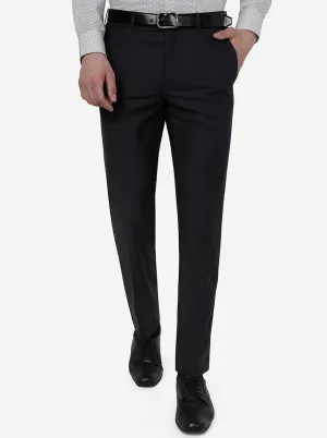 Grey Solid Slim Fit Formal Trouser | Metal