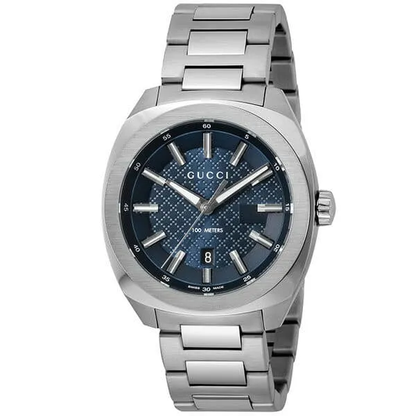 Gucci GG2570 Silver Stainless Steel Blue Dial Quartz Watch for Gents - YA142314