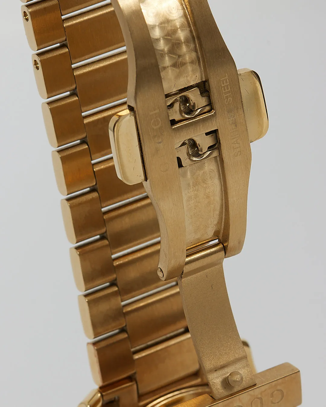 Gucci Gold Stainless Steel Diamante Dial 38mm Watch