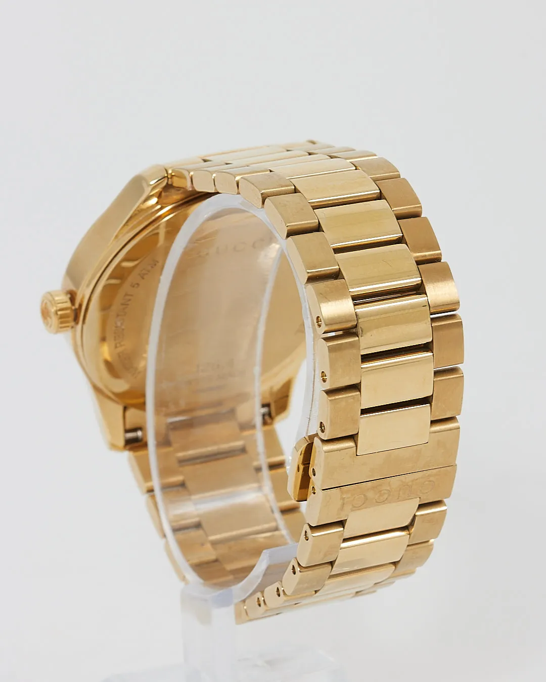 Gucci Gold Stainless Steel Diamante Dial 38mm Watch