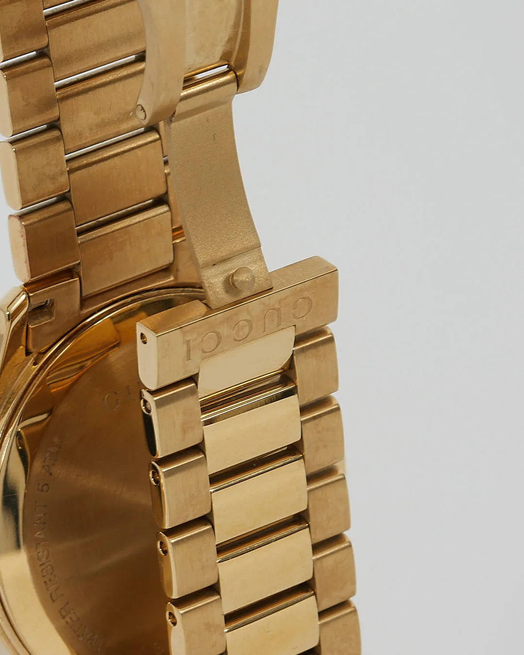 Gucci Gold Stainless Steel Diamante Dial 38mm Watch