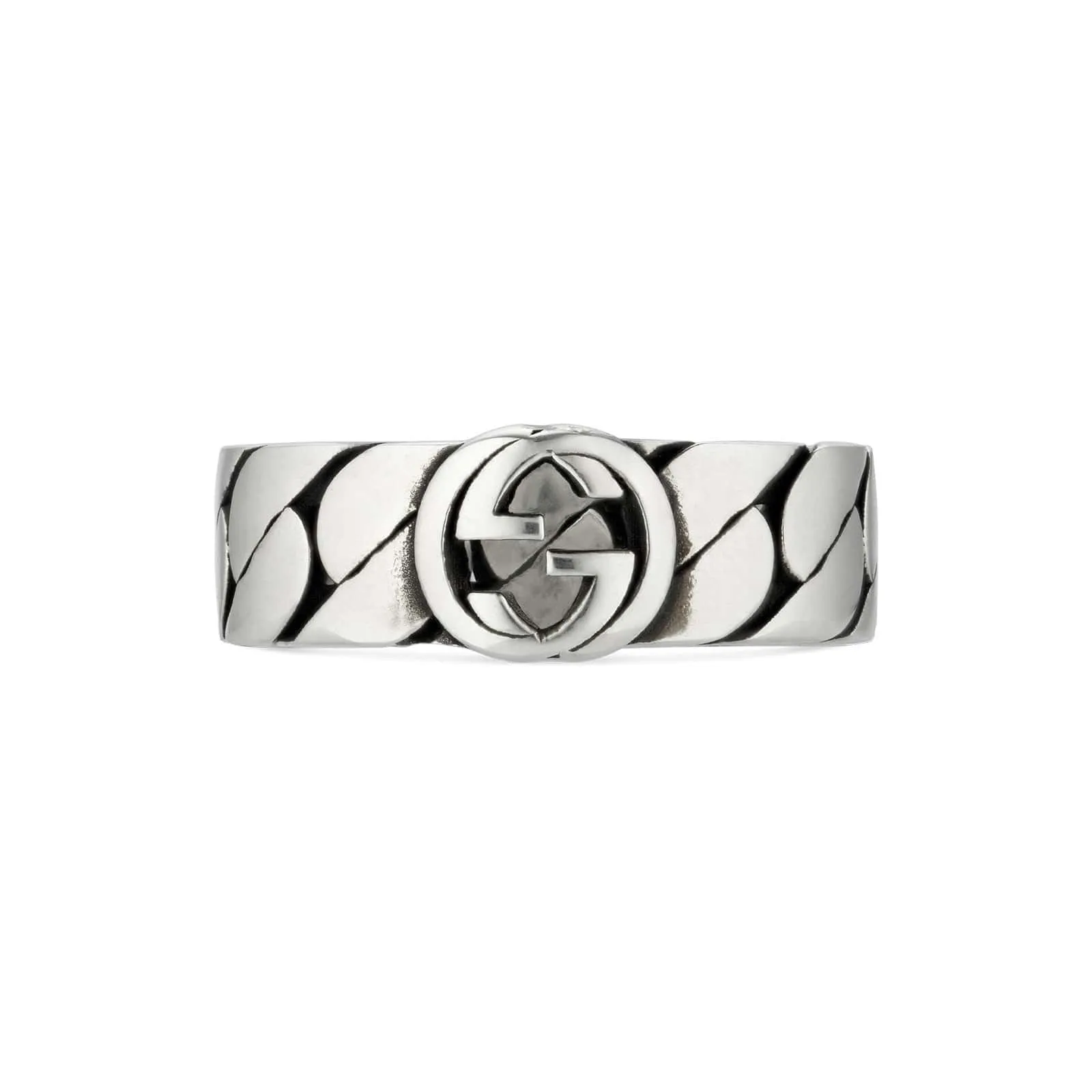 Gucci Silver Interlocking G Ring 6mm