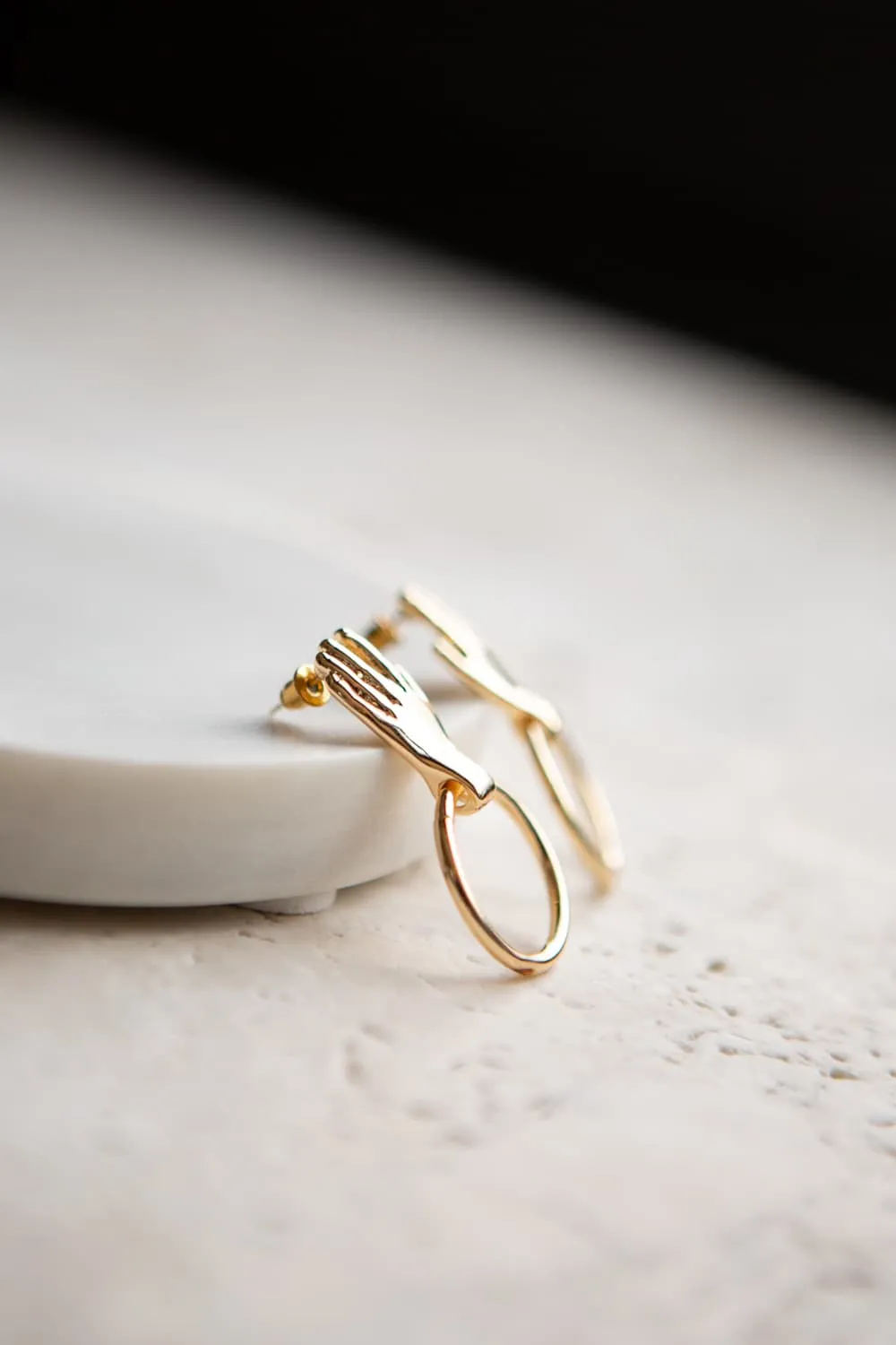 Hand Hoop Stud Earrings