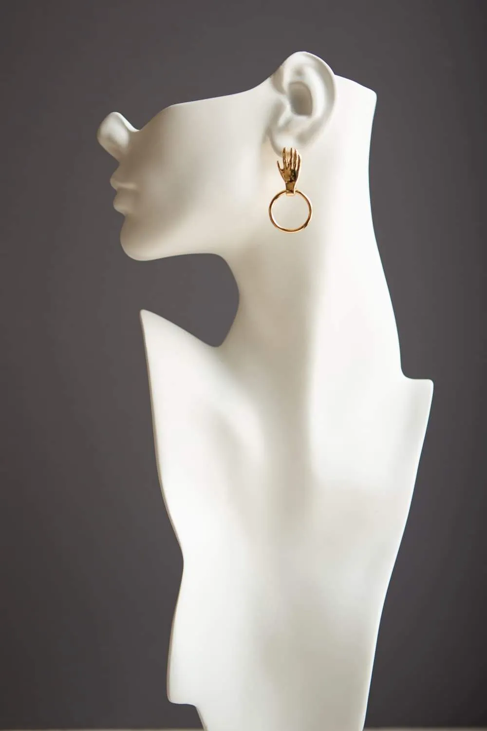 Hand Hoop Stud Earrings