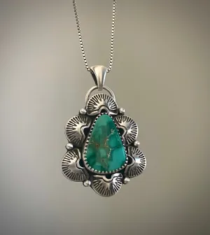 Hand Stamped Emerald Valley Pendant