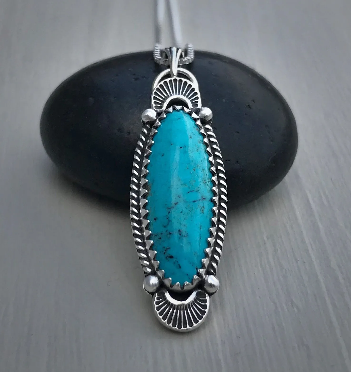 Hand Stamped Kingman Pendant