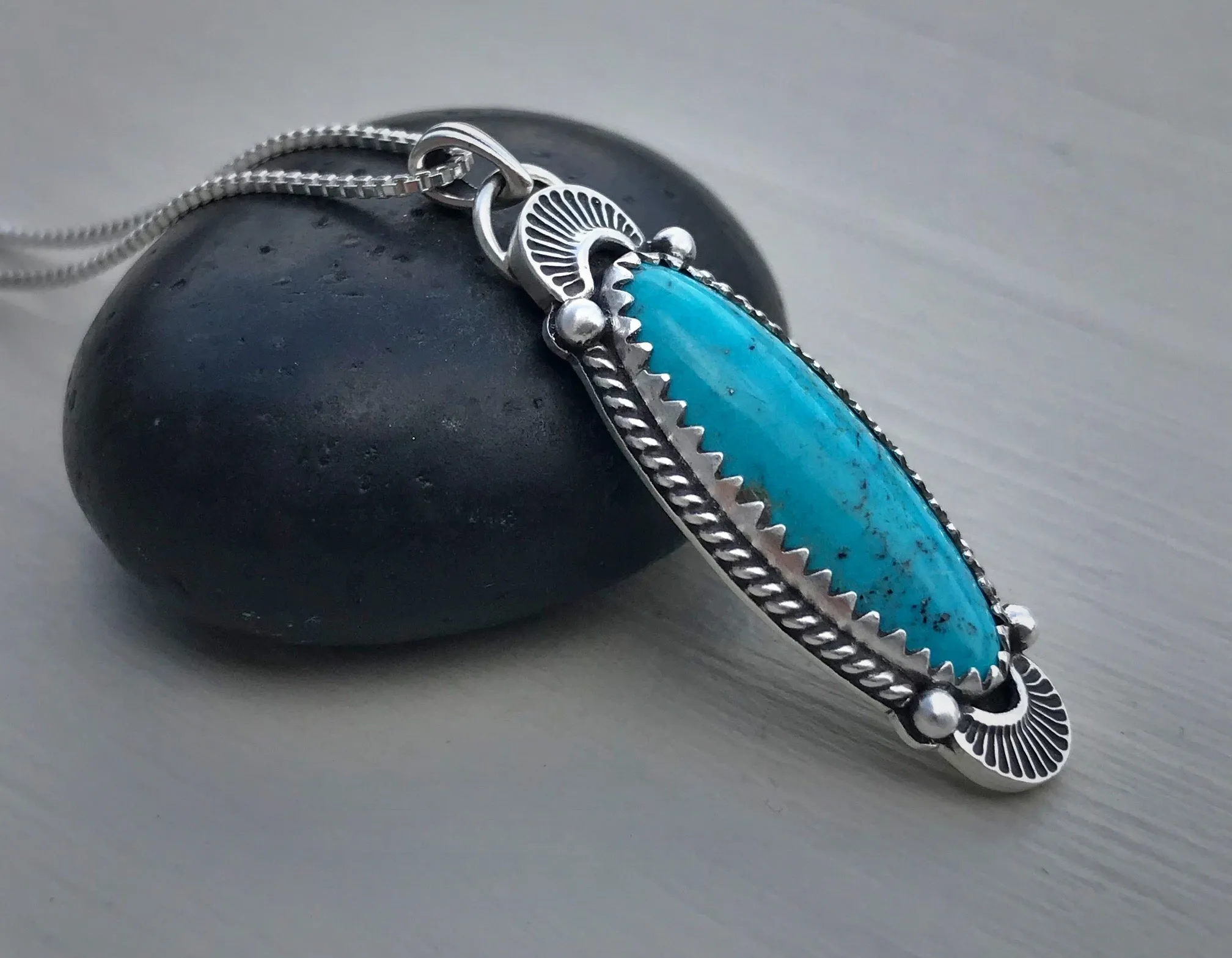 Hand Stamped Kingman Pendant