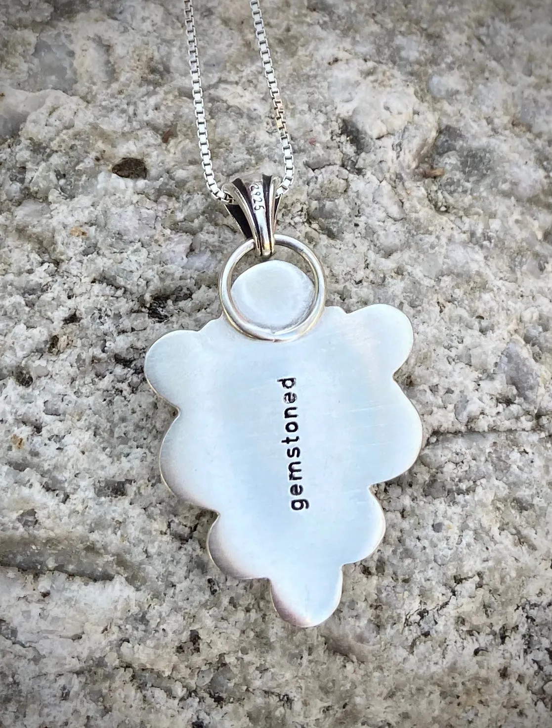 Hand Stamped Kingman Turquoise Pendant