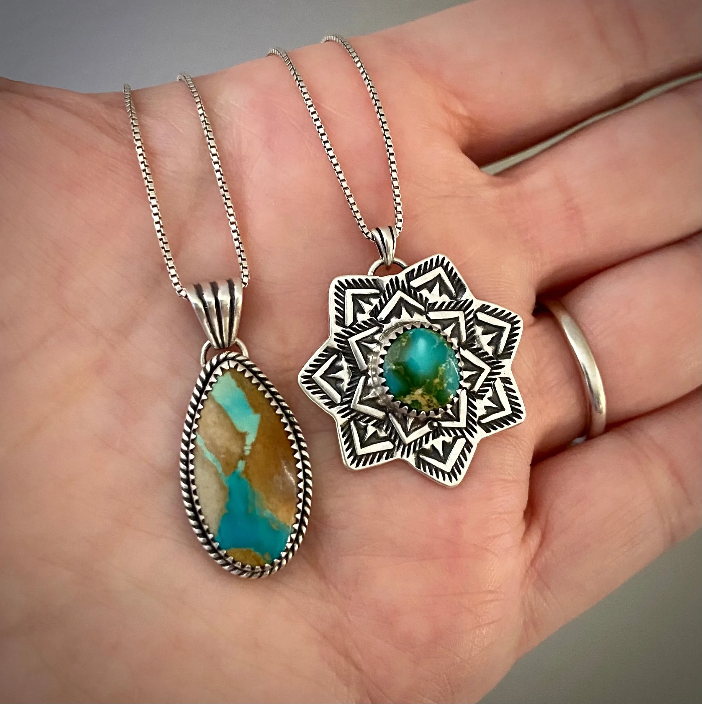 Hand Stamped Sonoran Gold Mandala Pendant